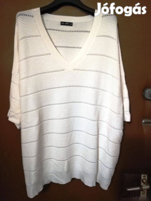 Női csinos fehér,új pulóver,48-50-méret 3/4 újjú!/72