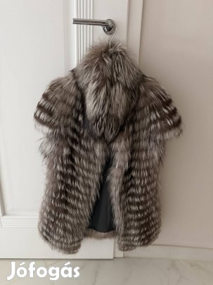 Női ezüst róka mellény (S/M)