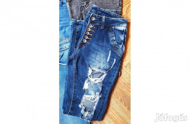 Női farmer, tépett farmer, farmer nadrág, 170-176-os