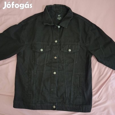 Női farmer dzseki fekete színű 