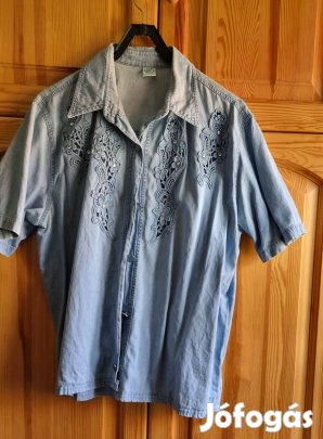 Női farmer ing nagyobb méretű