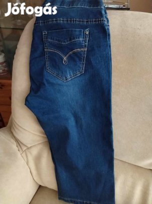 Női farmer térdnadrág, halásznadrág, pamut, elasztikus, új