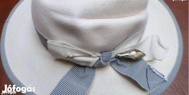 Női fehér gyapjú kalap Új