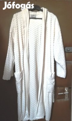 Női,fehér kapucnis pamut-frotír köntös,46-méretben!/69