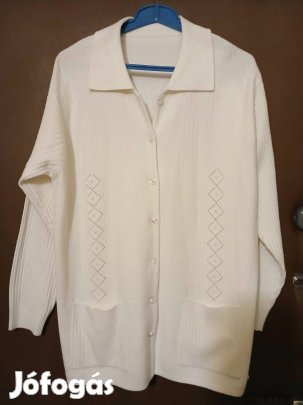 Női fehér kardigán, 46-méretben,szinte új!/80