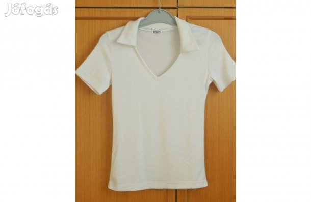 Női fehér pulóver, S - es. Alkalmi, márkás, csinos, rövid ujj
