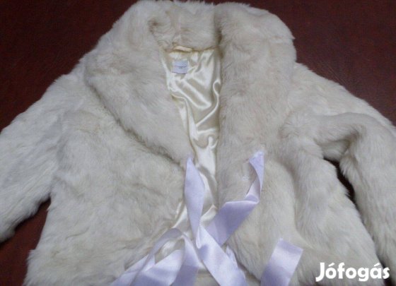 Női fehér szőrme alkalmi kabát boleró