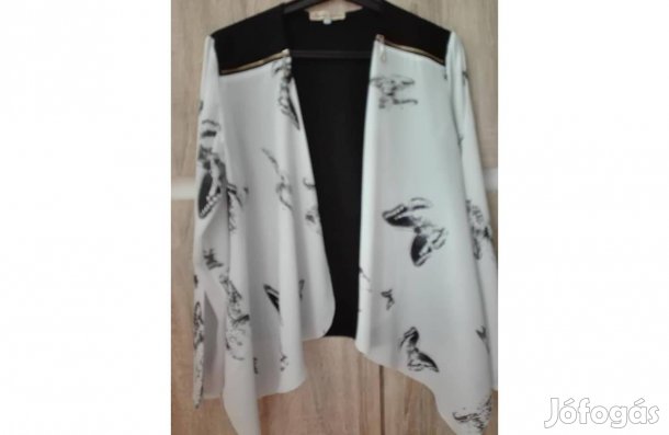 Női fekete - fehér pillangó mintás kardigán 46-os méretben eladó!