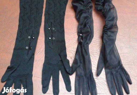 Női fekete alkalmi csipke kesztyű