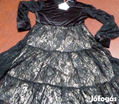 Női fekete alkalmi csipke ruha Új