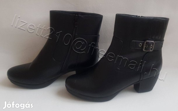Női fekete bokacsizma csizma meleg béléssel