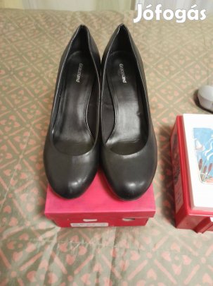 Női fekete bőrcipő, új ( 38-as)