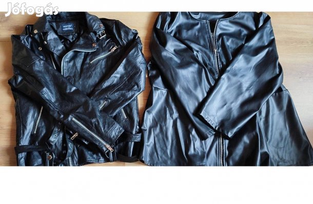 Női fekete bőrkabát L és 4XL