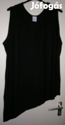 Női fekete elől sré vágott alkalmi felső, hosszú fazon,52-méret!/50