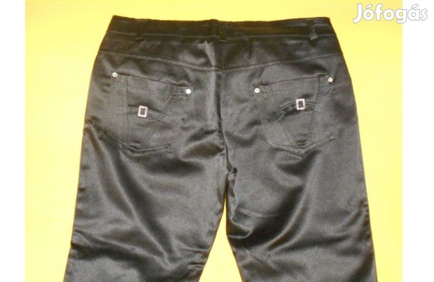 Női fekete nadrág - díszes, fényes, alkalmi, csinos. M-es, újszerű