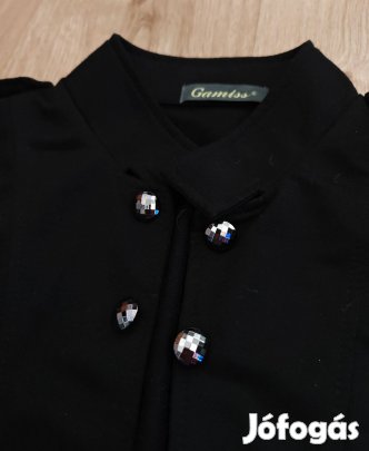 Női fekete pamutblézer S-M