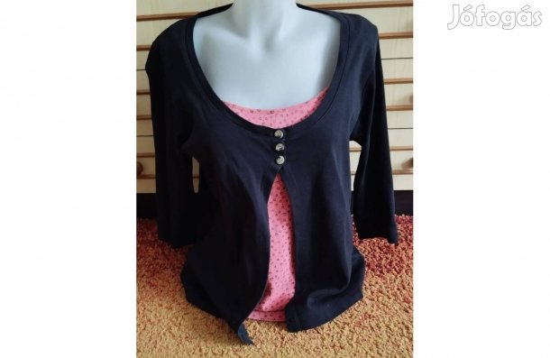 Női felső, fekete-rózsaszín Casual