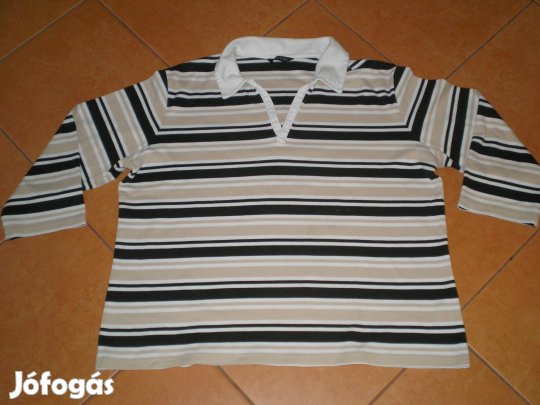 Női felső póló galléros csíkos XL-es Dunnes Store XL