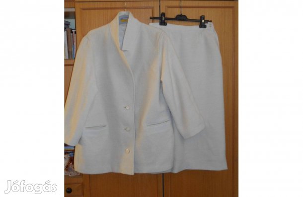 Női gyapjú, bélelt kosztüm. L-es. Szoknya Új ! Kabát ajándék
