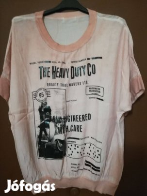 Női gyűrt anyagú puderrózsaszín selyem szerű blúz 46-méret!/75