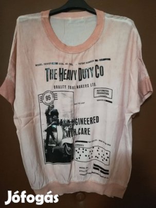 Női gyűrt anyagú selyem,puder rózsaszín blúz,436-méret!/75