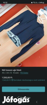 Női haspulcsi hosszúujjú