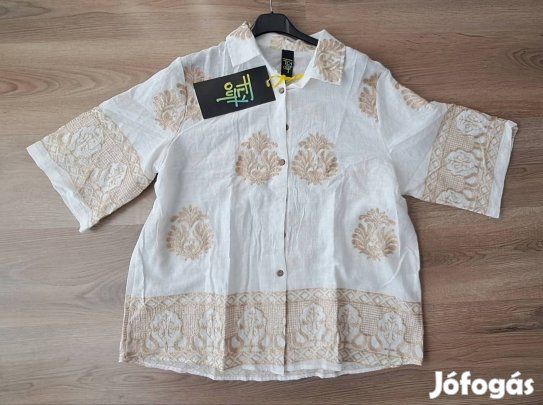 Női hímzett fehér/ arany  ing  