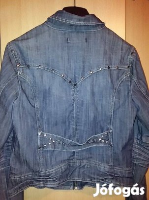 Női kantáros farmer, farmerdzseki, pamut felső fehér