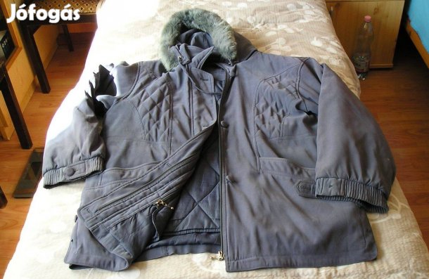 Női kapucnis tollkabát - XL