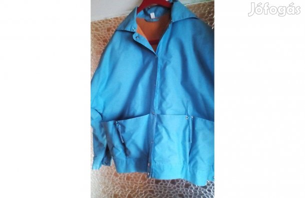 Női kék színű kabát legombolható ujjal