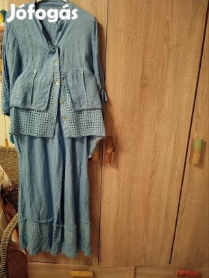 Nöi kétrészes len garnitúra.