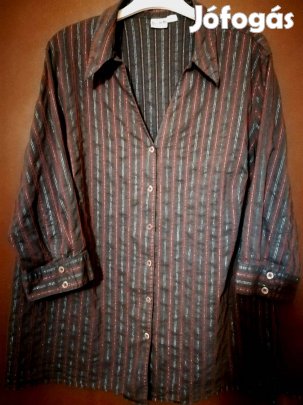 Női kissé elasztikus,csíkos ingblúz,Bécsben vásárolt,52-54-méret!/72