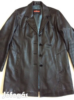 Női klasszikus 3/4 - es bőrkabát, valódi bőr kabát. L-es