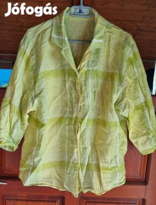 Női lenvászon világoszöld ing, nagy méretű