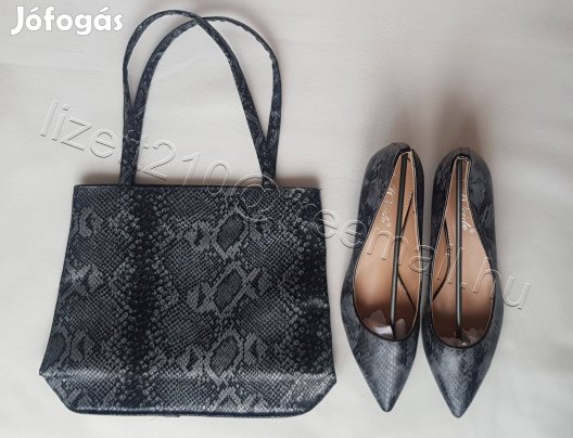 Női magassarkú alkalmi cipő és táska szettben vadonatúj dobozban