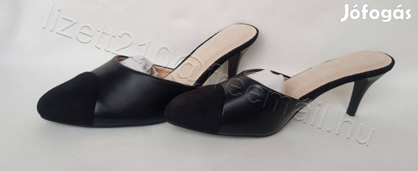 Női magassarkú alkalmi cipő fekete új dobozában