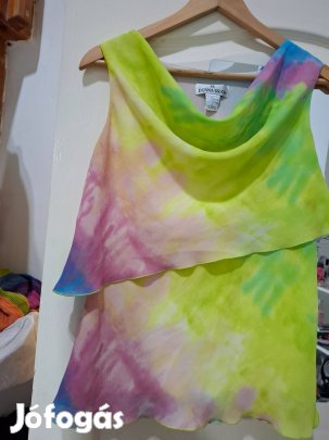 Női márkás szivárvány batikolt blúz M-L