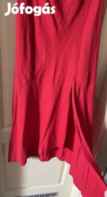 Női maxi ruha XL új , piros lenvászonszoknya,
