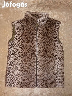 Női mellény - leopárd mintás cipzáros 38/M Új