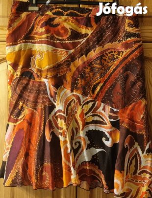 Női mintás elasztikus szatén szoknya, nagyobb méret 700 Ft