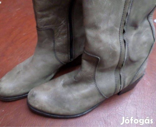 Női motoros lovagló csizma kézműves valódi bőr