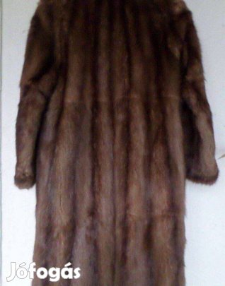 Női nerc szőrme bunda + kalap gyönyörű téli kabát