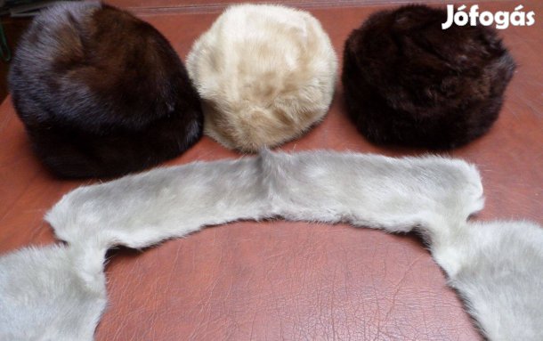 Női nerc téli sapka gallér prém gyönyörű