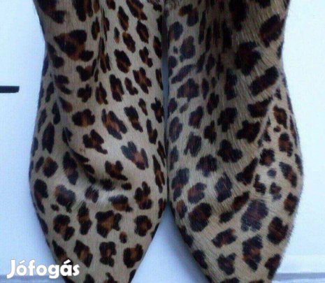 Női ocelot bőr csizma Új Spanyol luxus cipő