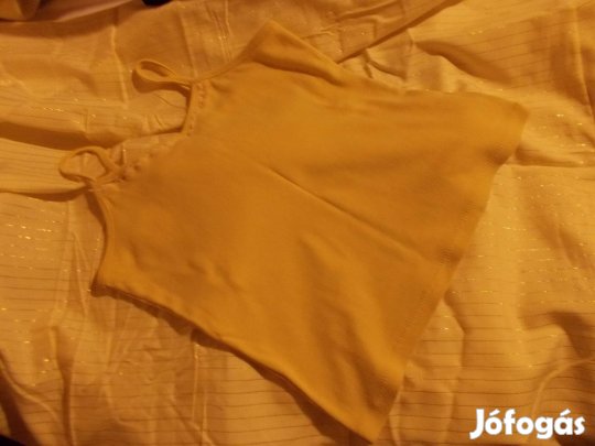 Női pántos felső, pamut, sárga