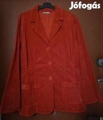 Női piros bársony blézer,zakó,48-méretben!/73