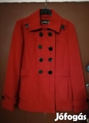 Női piros szövetkabát, M-méret,Bécsben vásárolt,rövid fazonú!/71