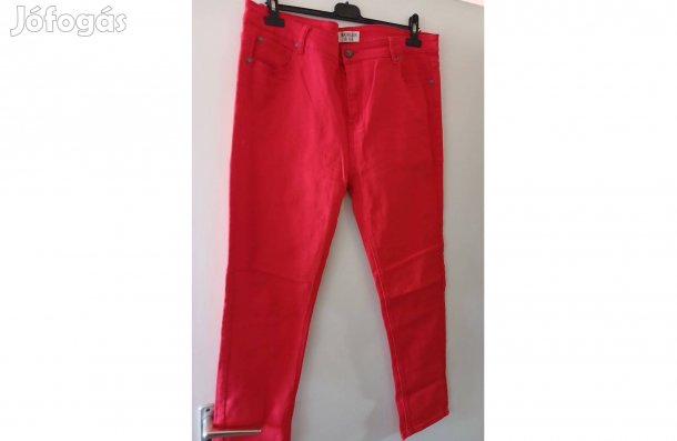 Női piros,új 36-méretű/46/ farmer nadrág, Bécsben vásárolt!/80
