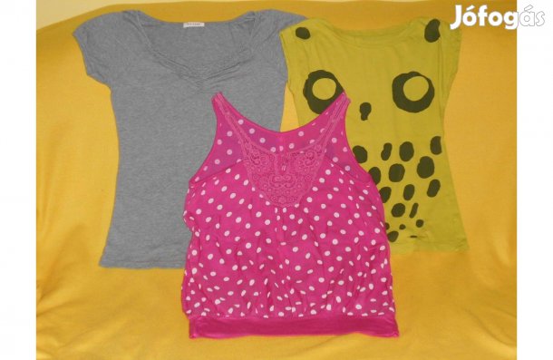 Női póló,, díszes Orsay, pöttyös, és csipkés blúz. M - es