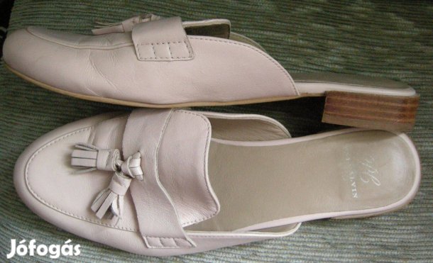 Női puder-rózsaszín valódibőr papucs új,Bécsben vásárolt!